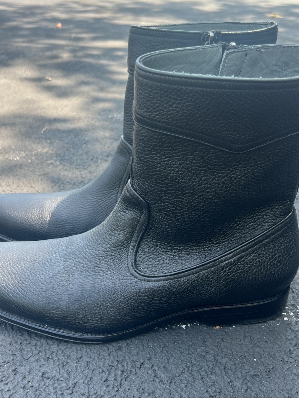 Franco Cuadra Men's Black Leather Zip-Up Boots